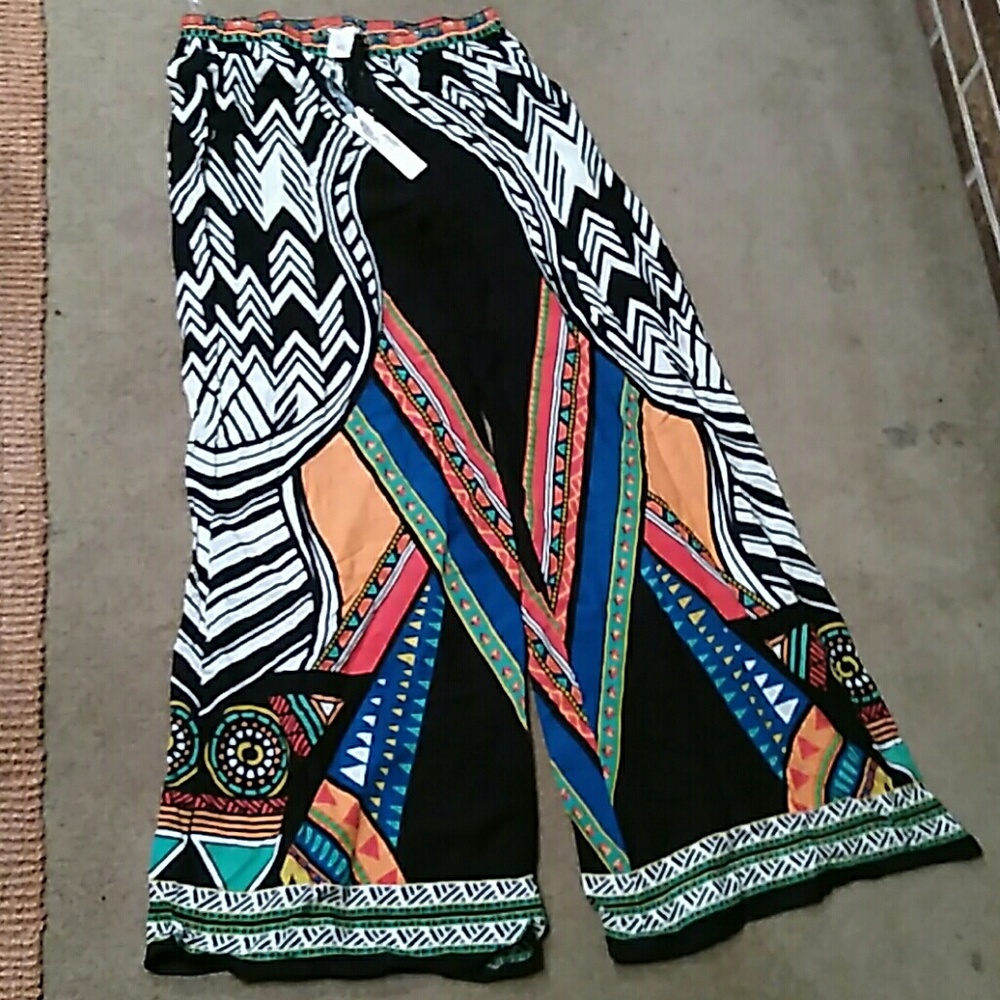 Lucky & Coco colorful Rayon wide leg pants sz 9T